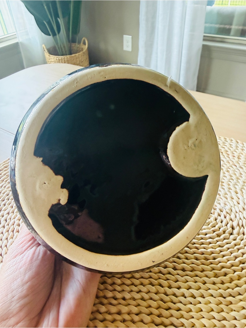 Blue Glazed Ceramic Vase - Picture 3 of 3